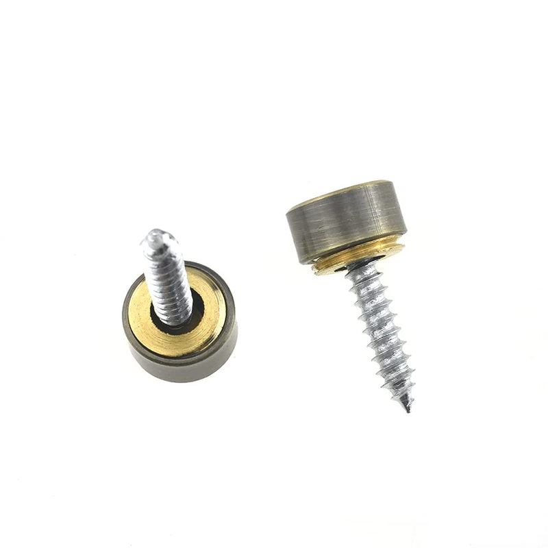 Hahiyo 10mm Diameter Mirror Screws Brushed Copper Material Solid Easy Install Brass Washer Decorative Caps Fasteners Nails Bronze 10 Pairs for Bathroom Mirrors Panels Kitchen Ceiling Arts Crafts 10mm-10sets-Bronze