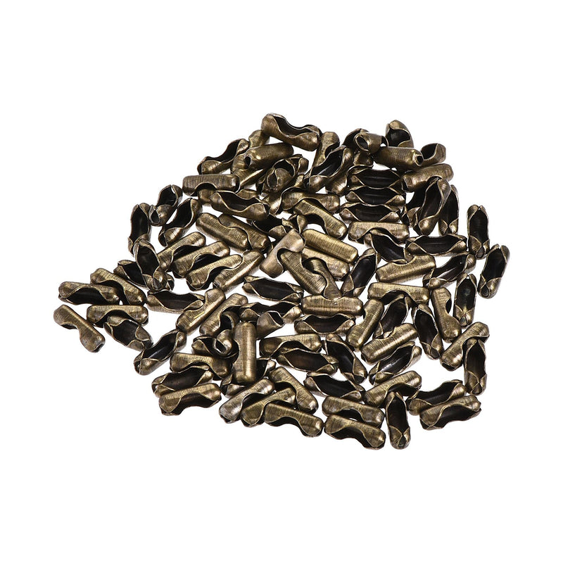 [Australia - AusPower] - uxcell Ball Chain Connector, 1.5mm Ball Chains Clasp Crimp Link Clips Connection, Iron Electroplating Bronze Pack of 100 