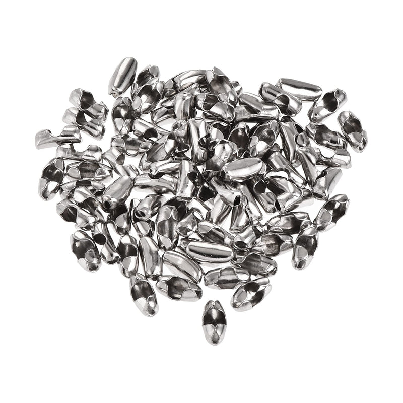 [Australia - AusPower] - uxcell Ball Chain Connector, 1.5mm Ball Chains Clasp Crimp Link Clips Connection, Iron Electroplating Silver White, Pack of 100 