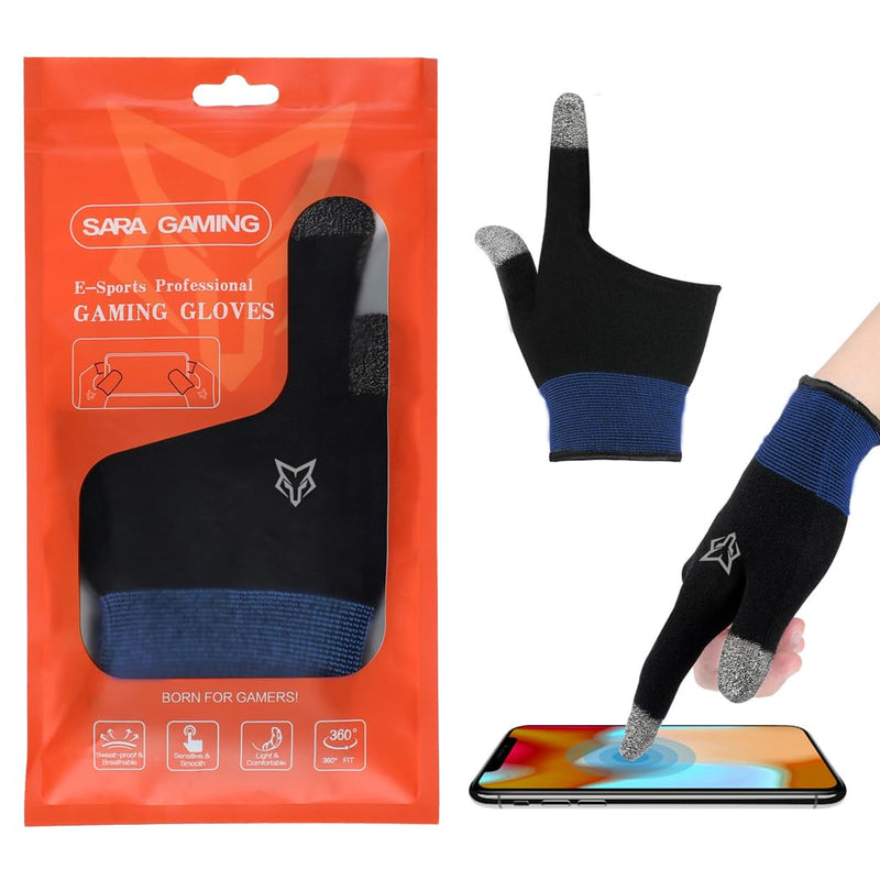 [Australia - AusPower] - E-Sports Sara Gaming Gloves,Game Gloves, gaming finger sleeves, Anti-Sweat Breathable, thumb sleeves for Highly Sensitive Nano-Silver Fiber Material, For Touch Screen (medium(1pair)) medium(1pair) 