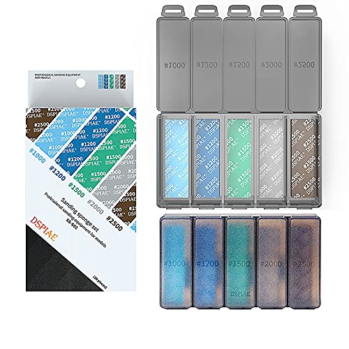 XHSESA model sanding sponge combo, #1000–#2500 polishing sanding blocks for model making