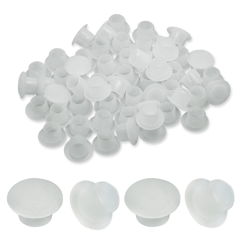 [Australia - AusPower] - 100PCS 8mm (5/16") White Plastic Plugs Hole Plugs Plastic Flush Type Hole Plugs Snap in Locking Hole Tube for Holes Cabinet Hole Plugs (White) 100pcs 
