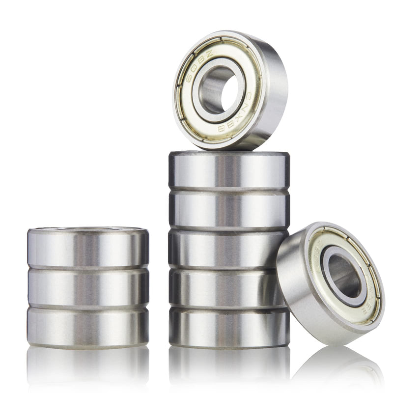 [Australia - AusPower] - 10pcs 608ZZ Ball Bearing, Double Metal Sealed Deep Groove Bearings 8x22x7mm, High Temperature High Speed and Low Noise,Suitable for Electric Motor Applications (10, 608-ZZ) 10 