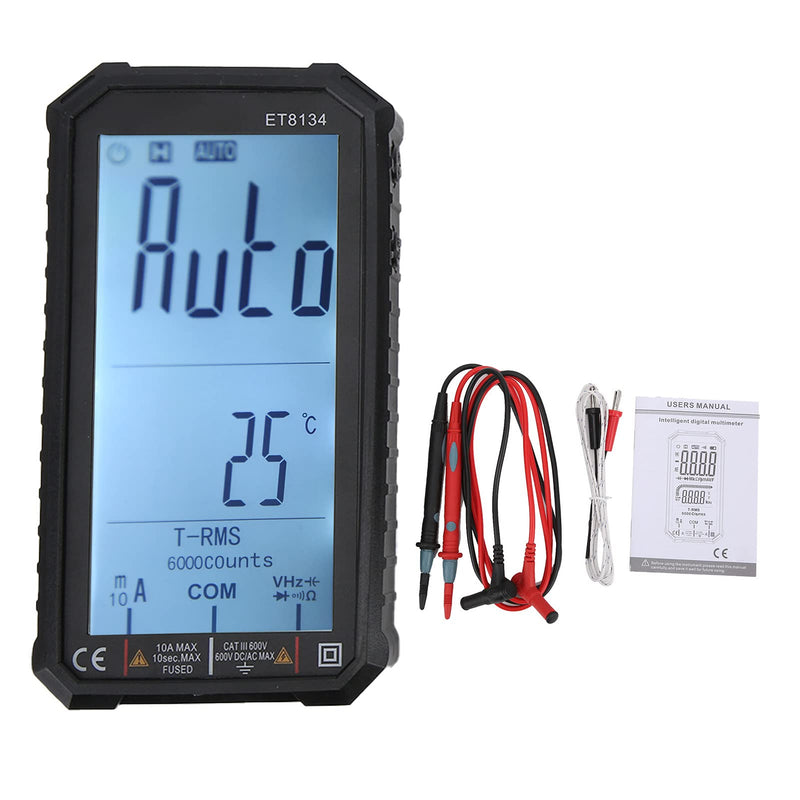 [Australia - AusPower] - ET8134 Digital Multimeter Multi Function Voltage Current Meter LCD Display Automatic Multimeter with Alarm Function 10A 600V 