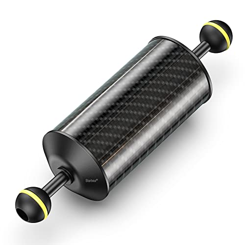 Seafrogs Carbon Fiber Underwater Float Arm, Dual Ball Lightweight Buoyancy Arm for Diving Tray, Video Light, and Strobe - Compatible with Underwater Photography Accessories (8inch D60mm) GA-6