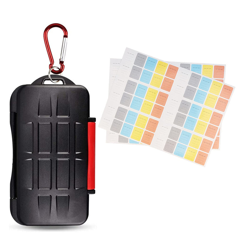 [Australia - AusPower] - 36 Slots Memory Card Case + 120 Count Card Labels: Water-Resistant Camera Memory Card Holder with Memory Card Labels for SD SDHC SDXC CF MSD Memory Card 