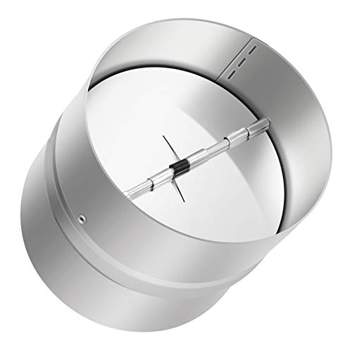 Kikerike 4-inch silver draft blocker backdraft damper ducting insert for one-way airflow and backflow prevention