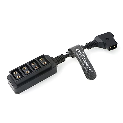 Dtap Male to 4 Port Dtap Female Power Cable for ARRI RED Cameras, TILTA, Steadicam, IDX Battery, AConnect Black 3.9 inch/10cm 10Amp Max Current 10cm