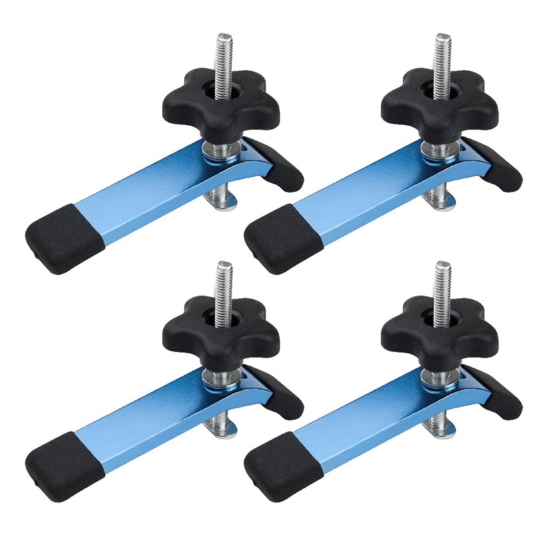 POWERTEC 71168-P2 T-Track Hold Down Clamp, 5-1/2” L x 1-1/8” W, 4 Pack, T Track Clamps for Woodworking Hold-Down Clamps