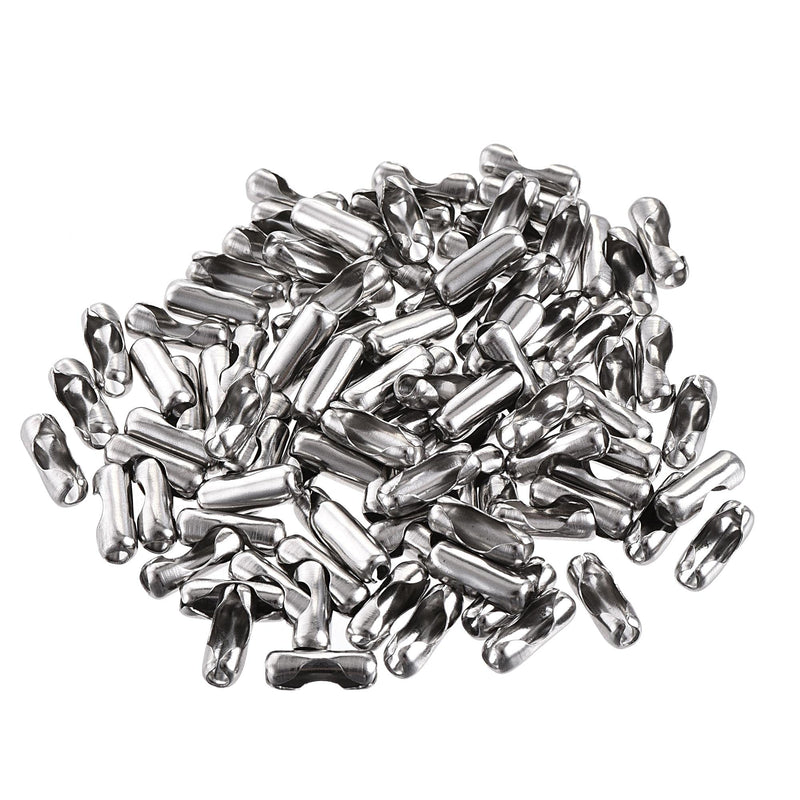 [Australia - AusPower] - uxcell Ball Chain Connector, 2.4mm Ball Chains Clasp Crimp Clips Link Stainless Steel Connection, Pack of 100 