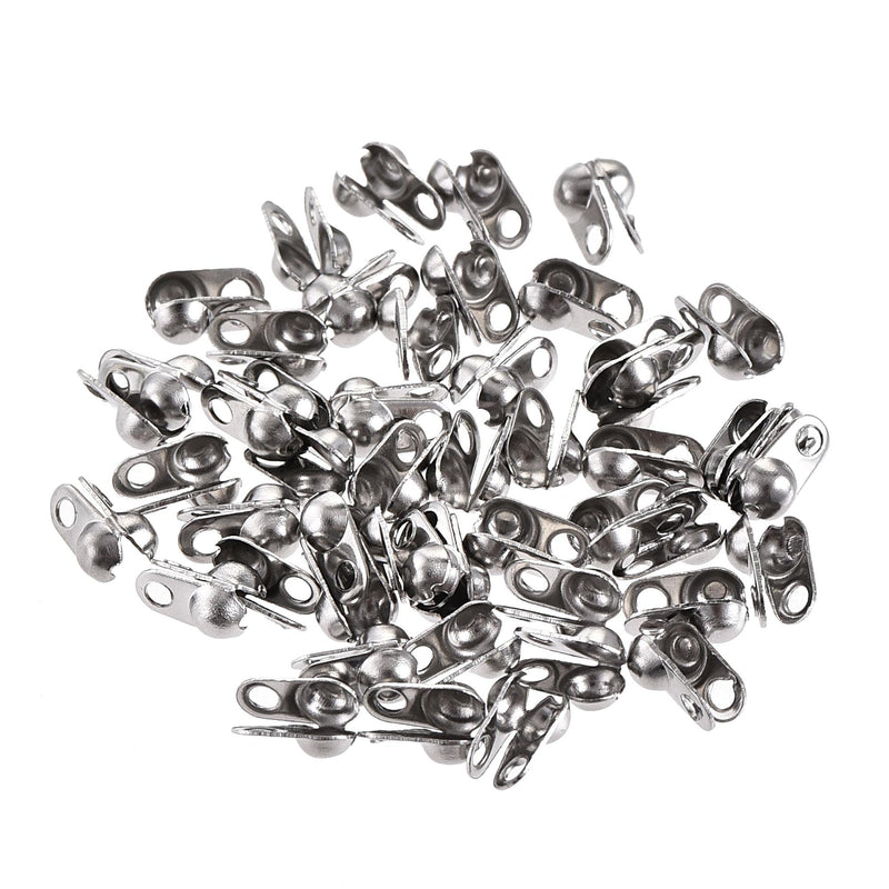 [Australia - AusPower] - uxcell Ball Chain Connector, Ball Tips Clamshell Style Crimp Link Stainless Steel Connection 2.4mm 