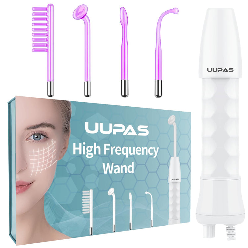 [Australia - AusPower] - High Frequency Facial Wand-UUPAS Portable Handheld High Frequency Facial Machine Skin Facial Wand with 4 Violet Tubes 