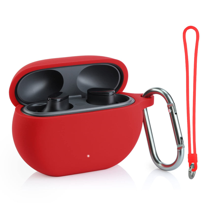 [Australia - AusPower] - Case Cover Replacement for 2021 New Apple Beats Studio Buds Wireless Earbuds, Red Heavy Duty Silicone Protective Skin Sleeve with Key Chain Accessories - LEFXMOPHY 