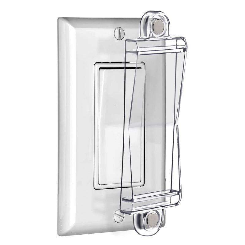 [Australia - AusPower] - Light Switch Guard Cover- PSZEZNZ Light Switch Outlet Covers for Flat Modern Wall Switches-Child Safety Protection(Clear,1 Piece) 1 Clear 