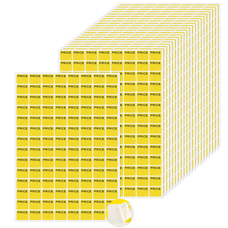 2464 Pieces Garage Sales Stickers Yellow Preprinted Pricing Labels Yard Sale Price Stickers in Bright Neon Colors, 22 Sheets - NewNest Australia