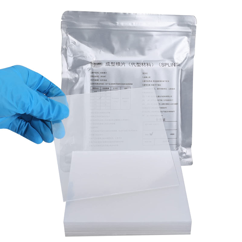 [Australia - AusPower] - ANNWAH 20Pcs Dental Vacuum Forming Splint Sheets, Thermoforming Materials for Vacuum Forming Machine 5'' x 5''(Hard,1.0mm) 1.0MM 