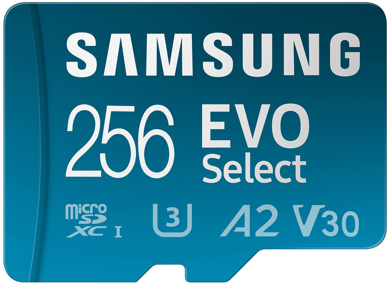 [Australia - AusPower] - SAMSUNG EVO Select Micro SD-Memory-Card + Adapter, 256GB microSDXC 130MB/s Full HD & 4K UHD, UHS-I, U3, A2, V30, Expanded Storage for Android Smartphones, Tablets, Nintendo-Switch (MB-ME256KA/AM) 