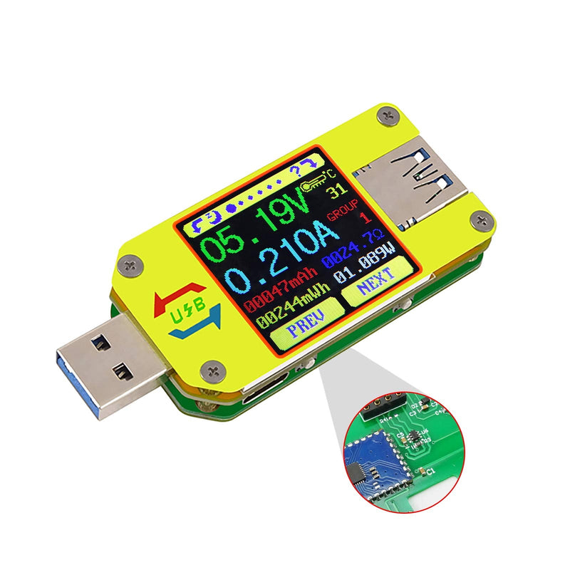 [Australia - AusPower] - RD UM34C 4A USB3.0 USB Meter Tester Voltage Current Power Charger Voltmeter Ammeter Multimeter Tester Measure Cable Resistance(UM34C) 