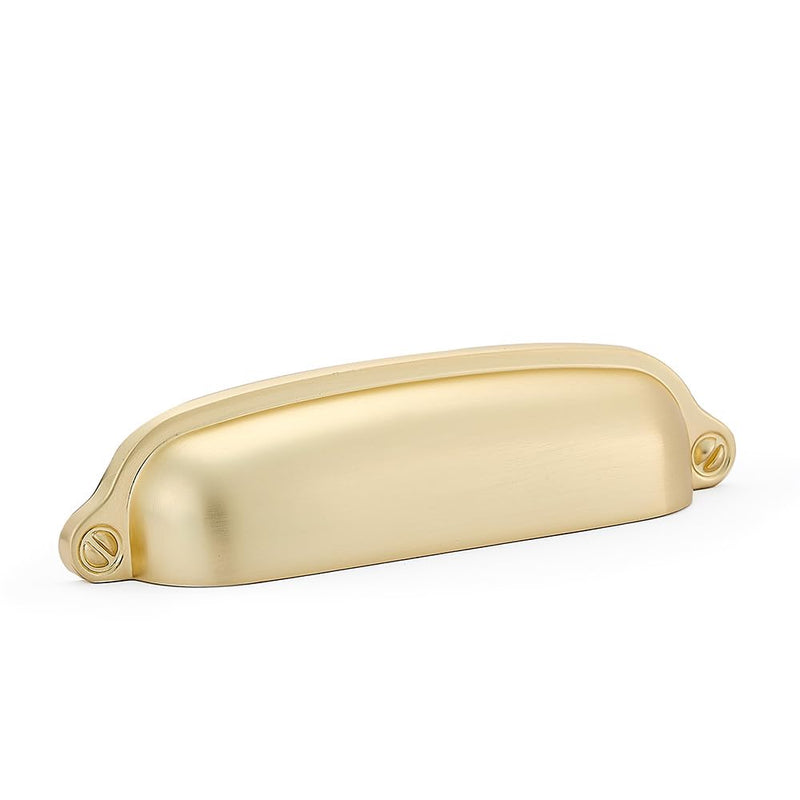 HARPOON 10 Pack Bin Cup Handle Pulls,Vintage Drawer Pulls,Cabinet Hardware,Shell Handle,3.78 Inch Brushed Gold 3.78 Inch