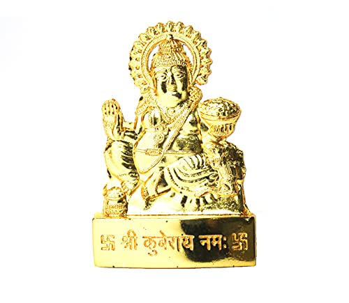 Indian Hinduism Home Temple Decor Ashtadhatu (Mix Metal) Sculptures Statue Idol Figurine Murti for Pooja/Gift/Diwali Puja (Kuber Small) Kuber Small