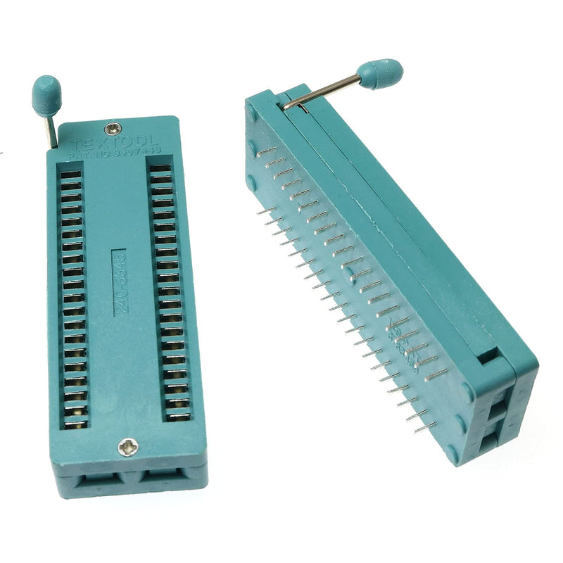 [Australia - AusPower] - 2pcs 40 Pin ZIF Dip Tester IC Test Socket Universal Integrated Circuit IC Socket, Green 