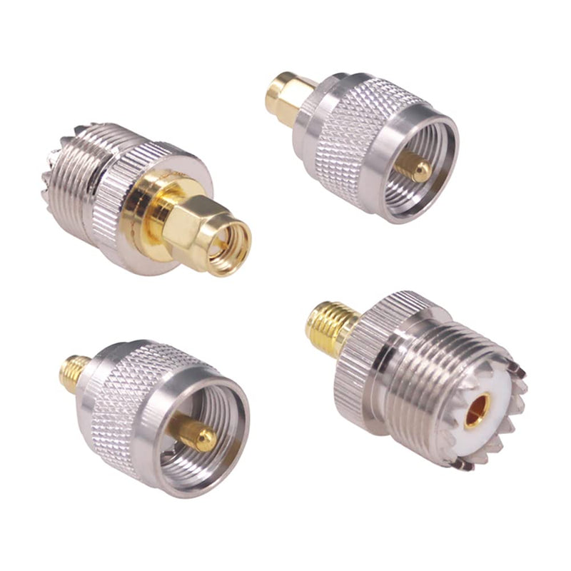 [Australia - AusPower] - RFaha 4pcs SMA to UHF Coax Connector SMA Male/Female to UHF SO239 PL259 M/F RF Coaxial Adapter Converter Kit(F108-4) 