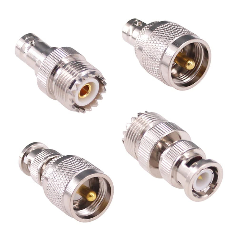 [Australia - AusPower] - RFaha 4pcs BNC Male/Female to UHF PL-259 SO-239 M/F RF Coaxial Adapter Connector Kit for Antennas Wireless LAN Devices(F106-4) 
