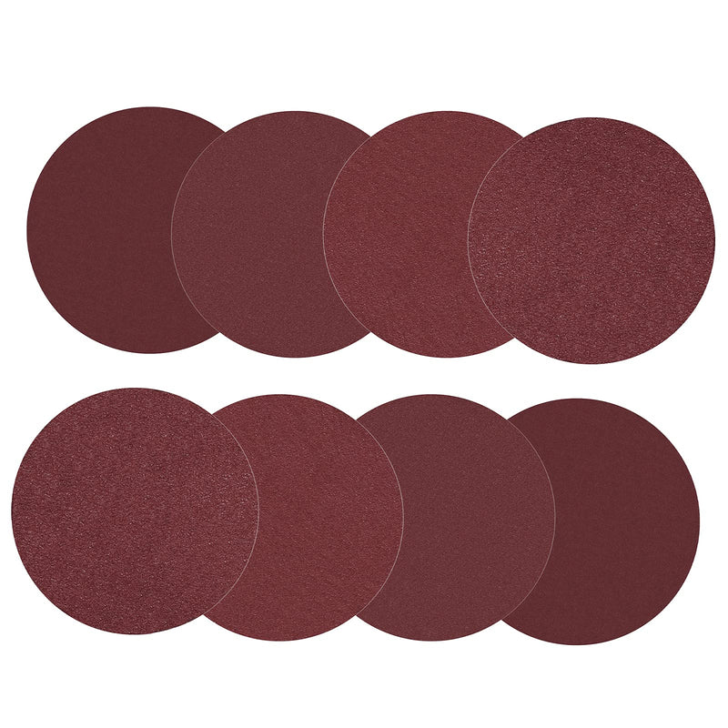 125 mm Sandpaper (40/80/120/240), 125 mm Sanding Discs for Random Orbital Sanders, 5 Inch Sanding Sheets for Wood Materials, Chipboard, Metal (Pack of 80, No Holes)