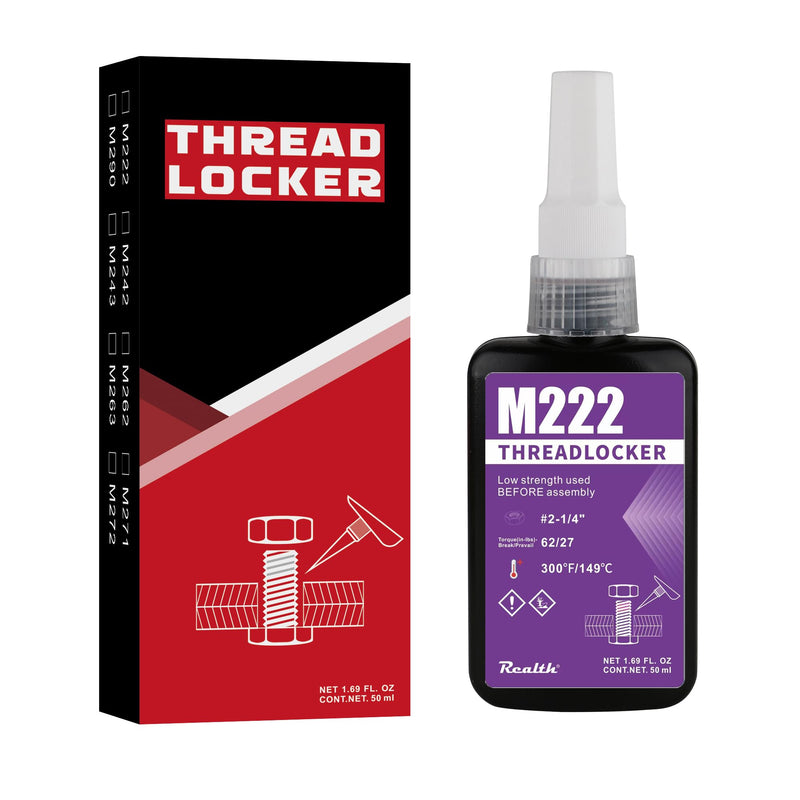 [Australia - AusPower] - Threadlocker M222 Purple 50ml Low Strength, Thread Locker for Bolt and Nuts Lock Tight, Thread Locking Glue for Metal Assembly and Easy Disassembly(M222) 
