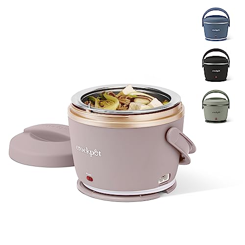Crock-Pot Electric Lunch Box, Portable Food Warmer for Travel, Car, On-the-Go, 20-Ounce, Blush Pink | Keeps Food Warm & Spill-Free | Dishwasher-Safe | Gifts for Women 20 Ounce
