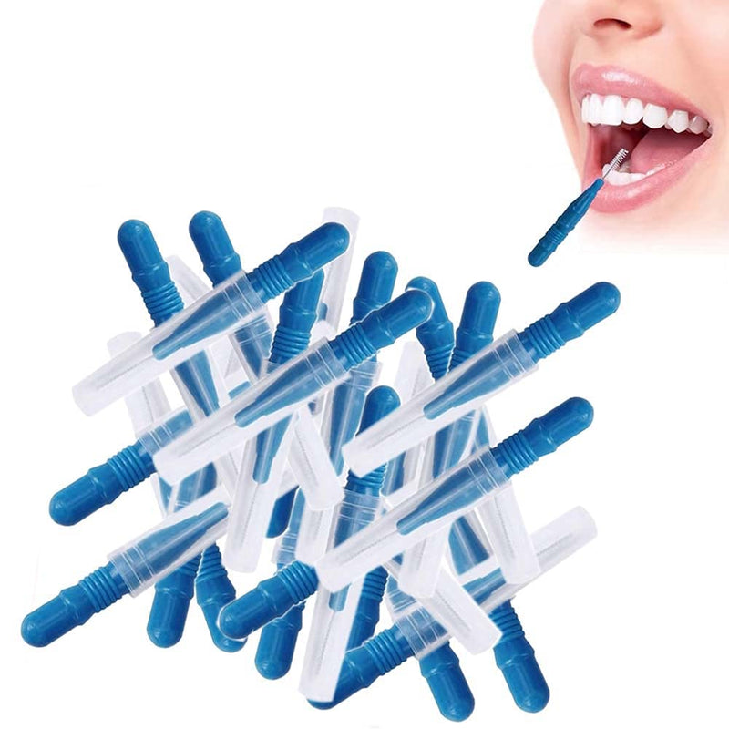 [Australia - AusPower] - 50pcs Soft Interdental Brush Teeth Dental Picks Floss Brush Refill Flosser Toothpick Cleaners Cleaning Tool - Blue 