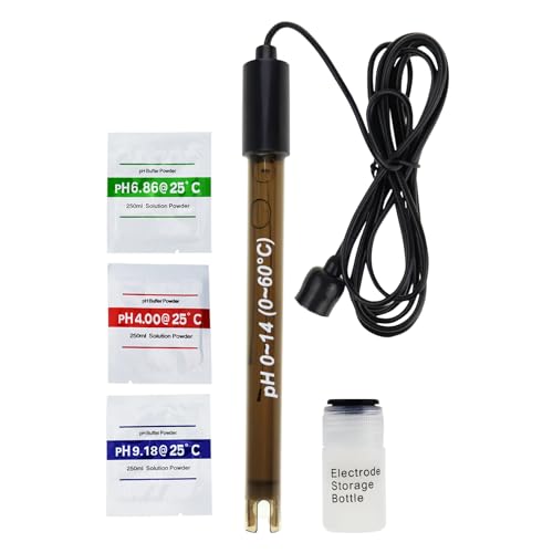 0-14 pH Electrode 200 cm Long pH Probe with BNC Connection Cable Reliable for Continuous Monitoring