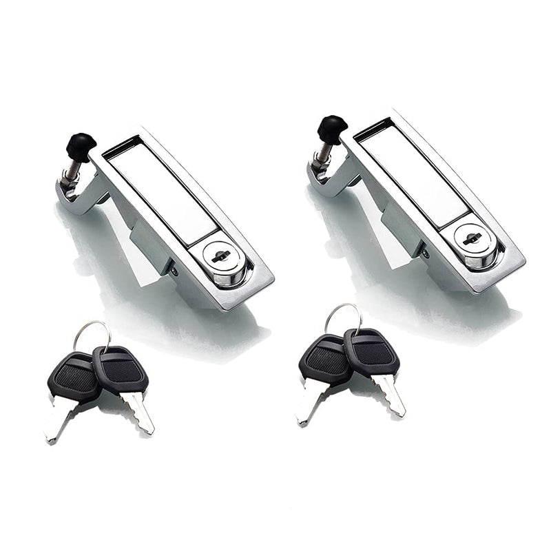 [Australia - AusPower] - 2PCS Compression Latch Lock Trigger Latch Lock, Zinc Alloy Adjustable Lever Hand Operated Compression Latch with Raised Trigger, Flush Lever Latch Key 2 