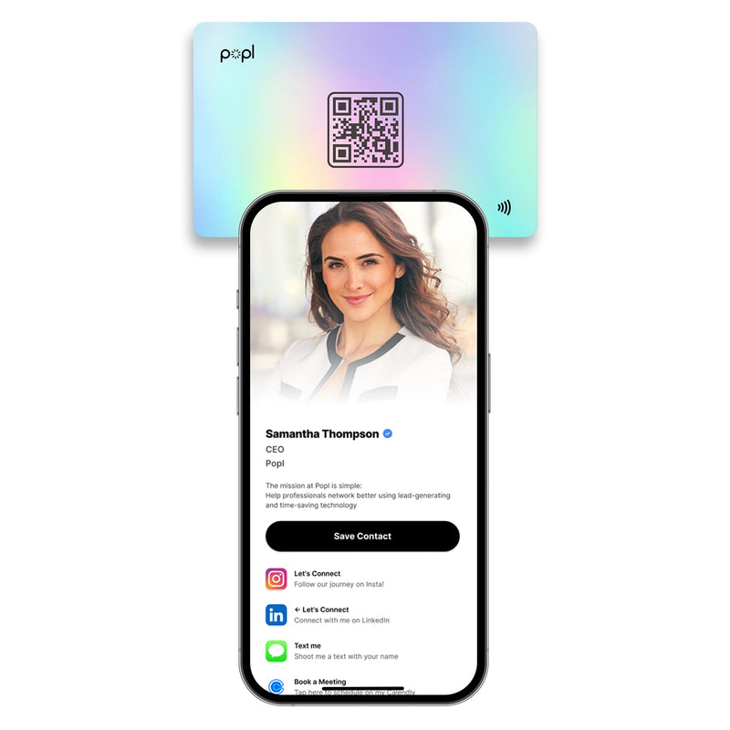 [Australia - AusPower] - Popl Digital Business Card - Smart NFC Networking Card - Tap to Share - iPhone & Android (Prism) Prism 