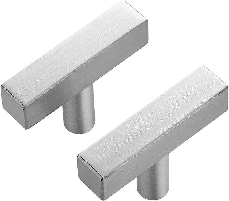 Ravinte 20 Pack Brushed Nickel T Bar Square Cabinet Knobs 2in Cabinet Pulls | Brushed Nickel Finish, Solid Metal, Easy Install, Screws Included, Hardware, Kitchen, Bathroom, Drawers, Cabinets