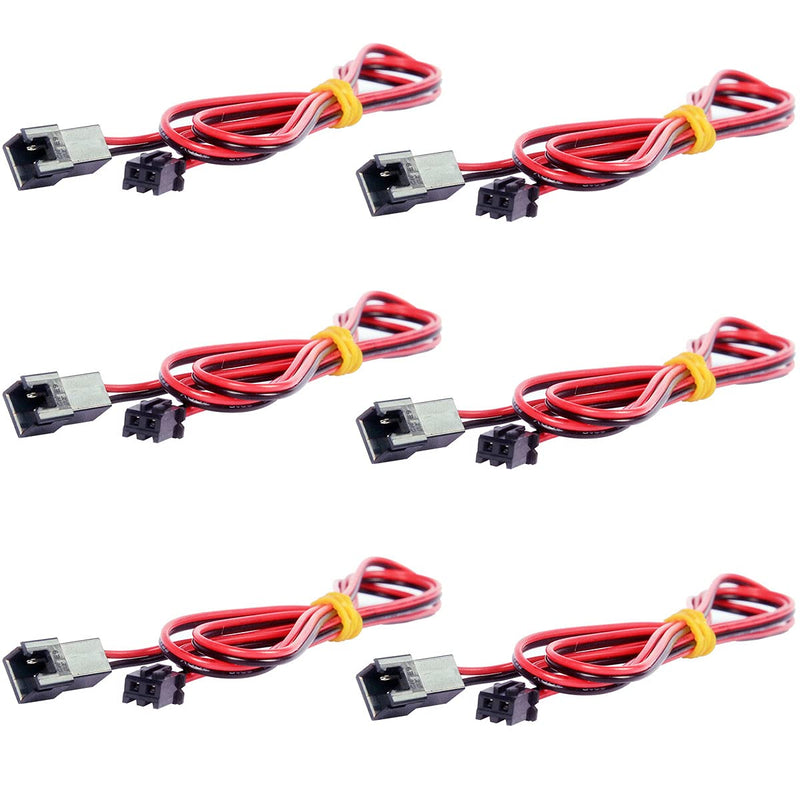 [Australia - AusPower] - R REIFENG 6pcs 1M 3D Printer Parts Cooling Fan Extension Cable 2pin Xh2.54 Connection Line Male Female 6 