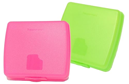Tupperware Sandwich Keepers Set of 2 Pink and Green