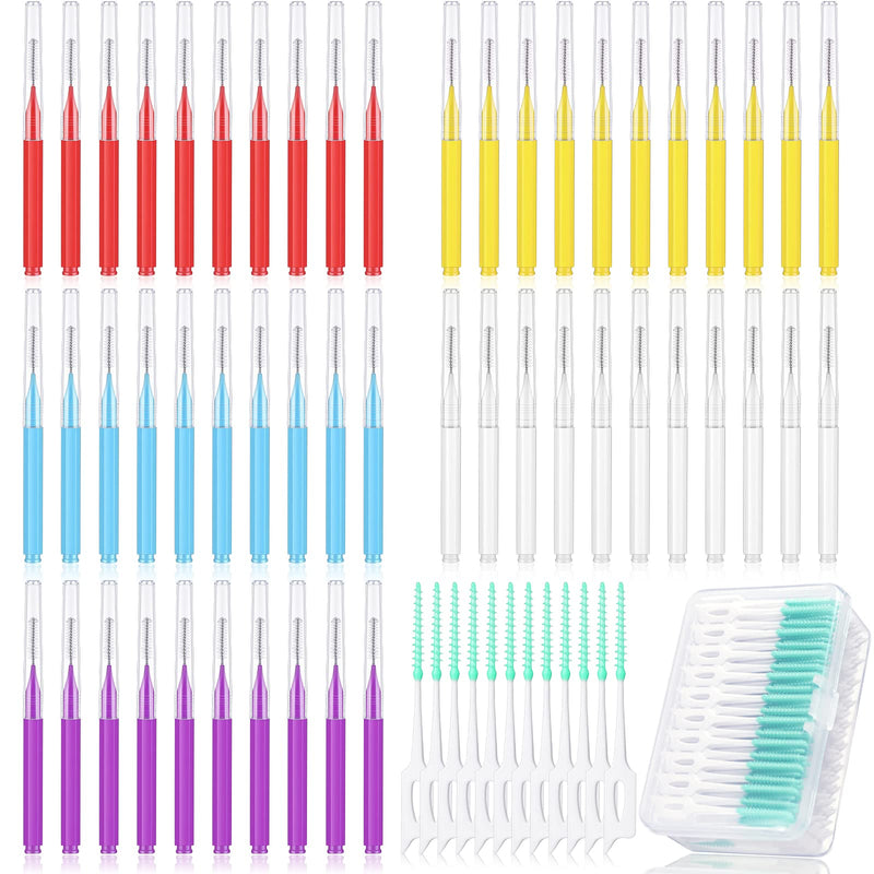 [Australia - AusPower] - Zopeal 250 Pcs Interdental Brush for Braces Disposable Braces Flossers Dental Picks Floss Toothpick Dental Teeth Flossing Head Oral Hygiene Flosser Toothpick Soft Cleaning Tool (Stylish Color) Stylish Color 