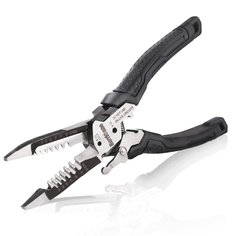 [Australia - AusPower] - HURRICANE 6-in-1 Wire Stripper Tool, Wire Strippers, Crimping Tool, Wire Cutter Stripping Tool, Multifunctional Electrical Pliers for Cable Stripper, Wire Crimper(8-18 AWG Solid, 10-20 AWG Stranded) VX-8WYW-MRM3 