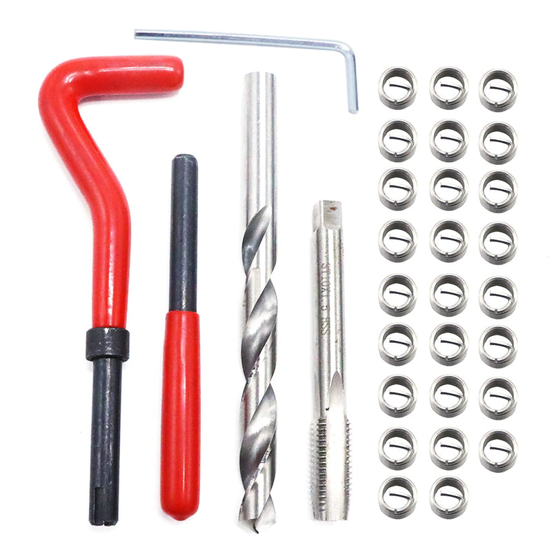 [Australia - AusPower] - XT AUTO 30pcs Stainless Steel M12 x 1.75mm Thread Repair Insert Kit Compatible Hand Tool Set for Auto Repairing 