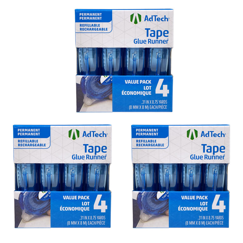 AdTech Permanent Glue Runner, 35 Yards (3-Pack) | Strong, Double-Sided Adhesive for Crafting, Scrapbooking & Office Use | Acid-Free, Reliable Bond 3 PACK