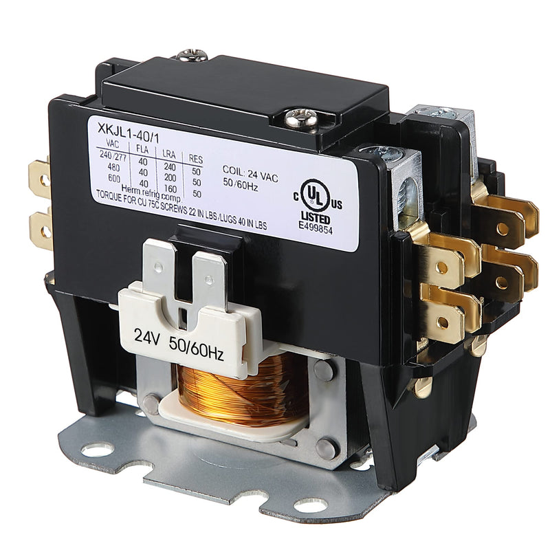 [Australia - AusPower] - Dreyoo Carrier HVAC Motor Contactor, 24V 40 Amp Coil 1 Pole Replacement Relays Compatible with C230B, Air Conditioner, Heat Pump, Refrigeration Systems(1 Pack) 