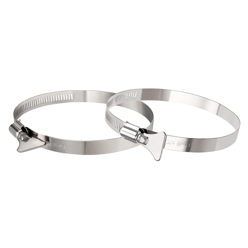 [Australia - AusPower] - 2 Pack 4 inch Hose Clamp, Adjustable 3 1/2"-4 1/2" Diameter 304 Stainless Steel Easy turn thumb Screw Worm Gear Hose Clamps For Securing Hose, Dryer, Automotive and Mechanical Applications Handle 4" x 2Pcs 