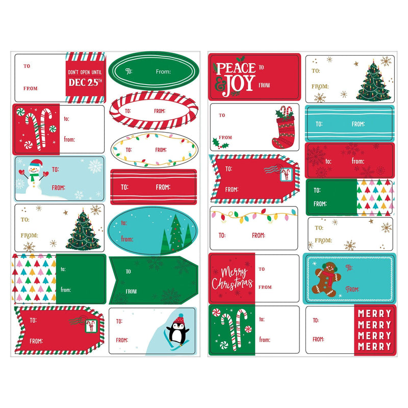 Vibrant Christmas Adhesive Labels - 5.75" x 9.25" (Pack of 150) - Premium Quality & Festive Design - Perfect for Gifts, Packages & Holiday Decor