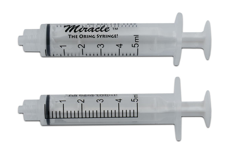 [Australia - AusPower] - Miracle Oring Syringe- 5 ml Luer Lock Syringe- Package Contains 8 Individually Wrapped Sterile Oring Syringes for Handfeeding Animals, Administering Supplements, Measuring Liquids, and More 