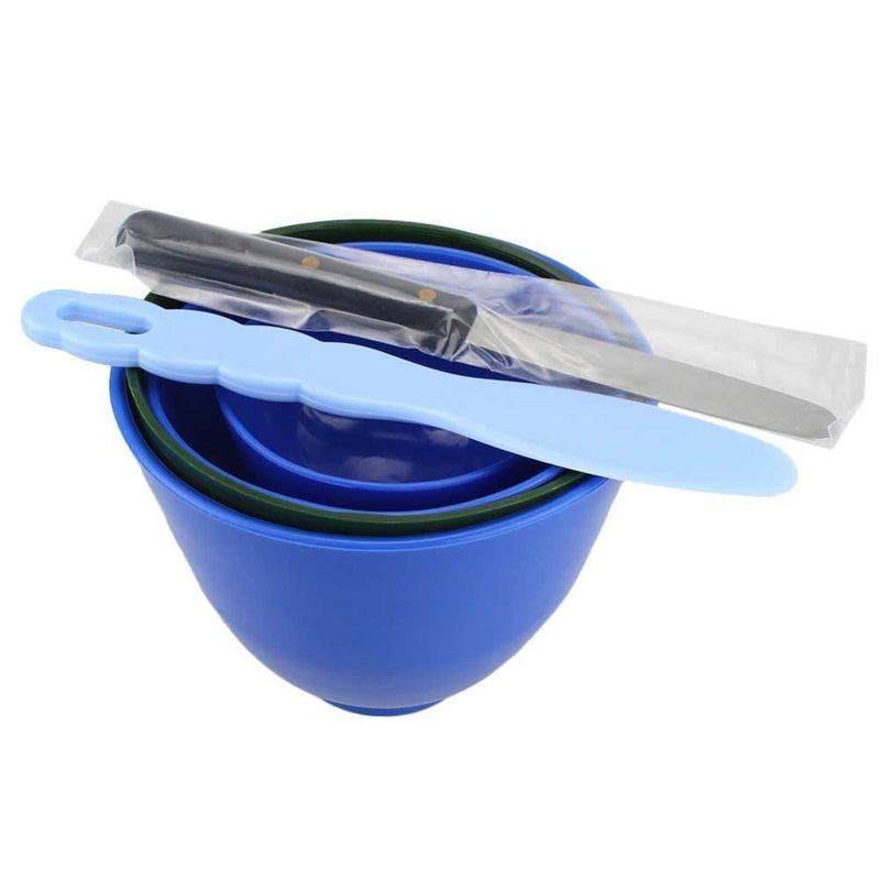 [Australia - AusPower] - 4Pcs One Set Silicone Flexible Rubber Plaster Impression Mixed Alginate Bowl Dental Lab Mixing Bowls Blue 