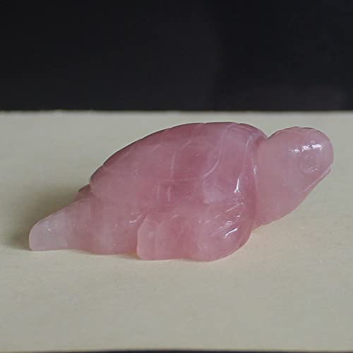 2'' Hand Carved Gemstone Crystal sea Turtle Figurine Animal Carving Statue Home Decor (Rose Quartz) Rose Quartz