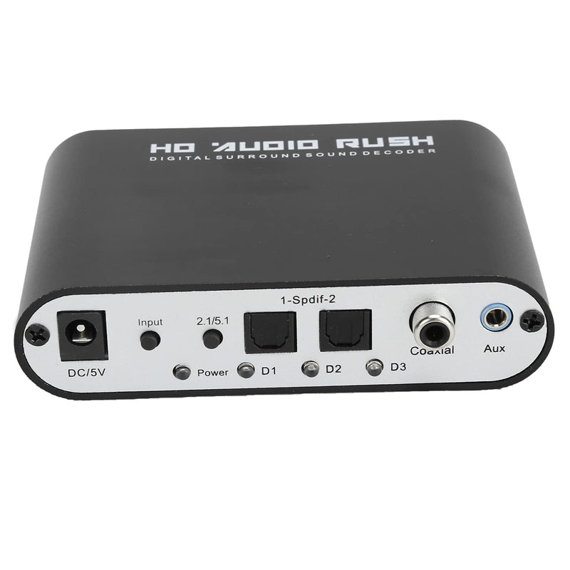 [Australia - AusPower] - Digital Audio Converter,5.1 Channel Audio Decoder,AC‑3 Audio Decoder Digital Optical Coax to Analog Audio for Home/Concert Hall/Cinema.((Host+USB+Optical Fiber)) 