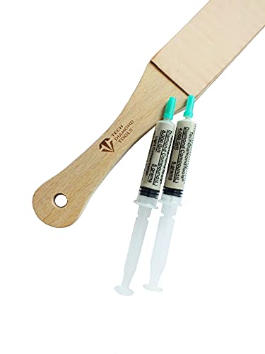TechDiamondTools leather paddle strop kit with two diamond polishing compounds for knife sharpening