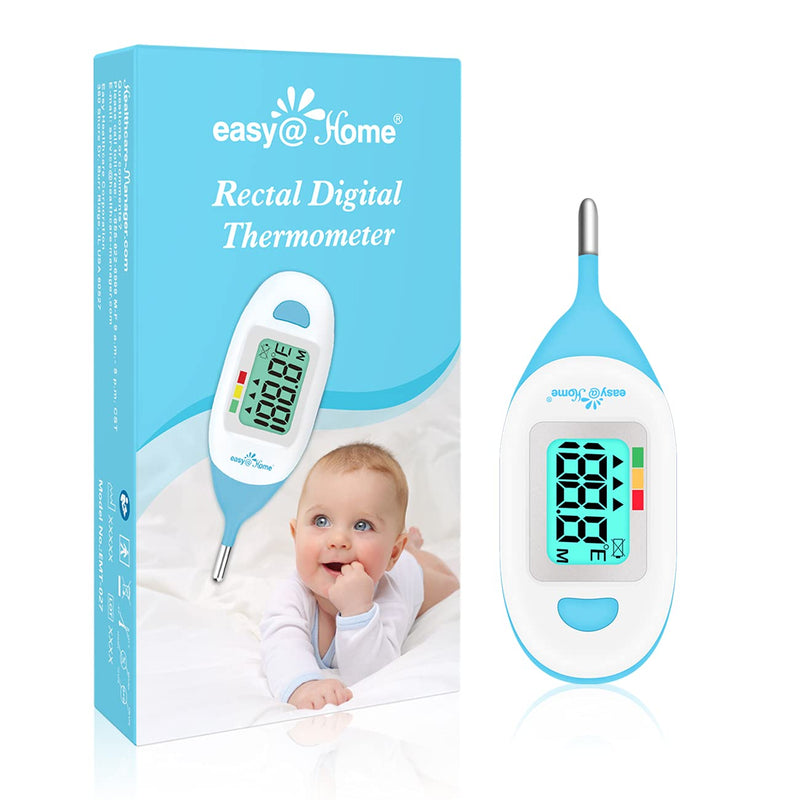 [Australia - AusPower] - Baby Rectal Thermometer with Fever Indicator - Easy@Home Perfect Newborn and Infant Digital Thermometer with LCD Display Reading Body Temperature-Kid and Baby Item with Accurate Fast Reading - EMT-027 